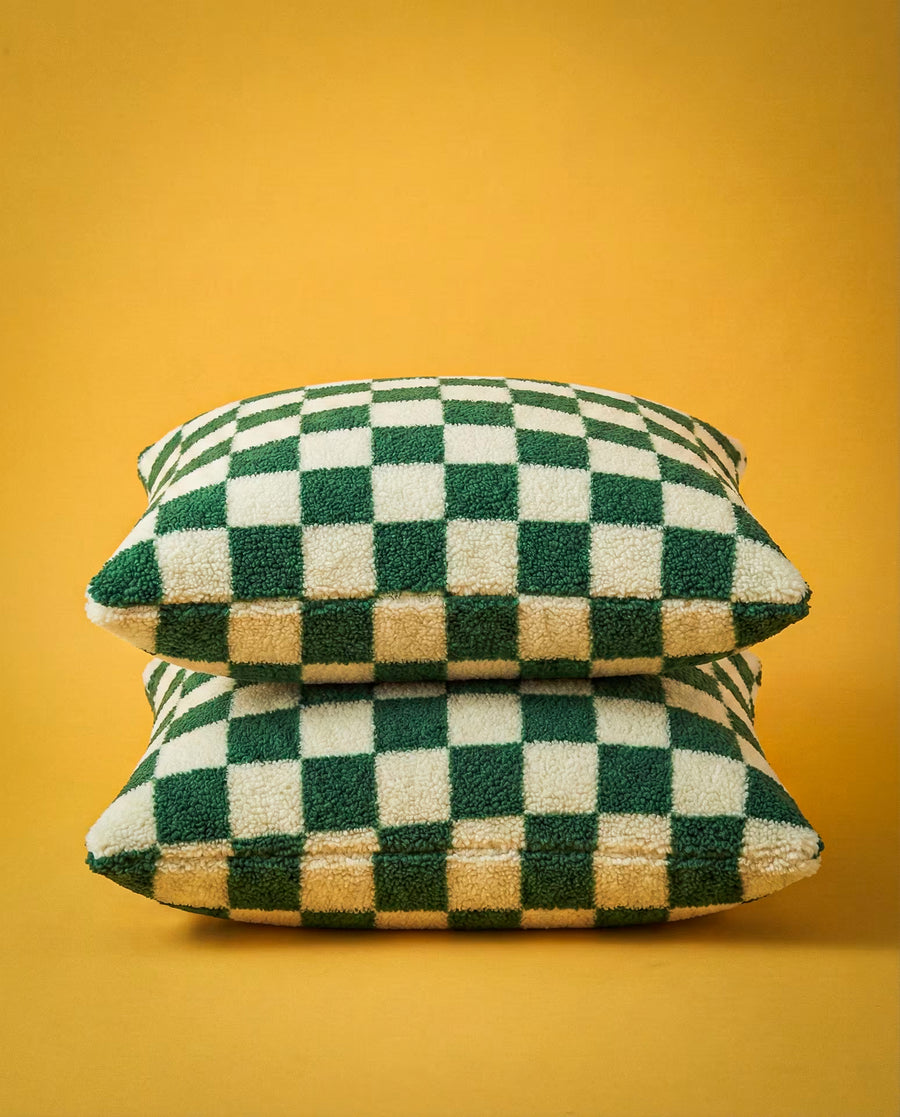 Checkerboard cushion cover – front view