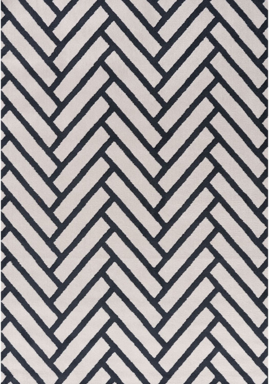 Cobalt Chevron Rug — full product view