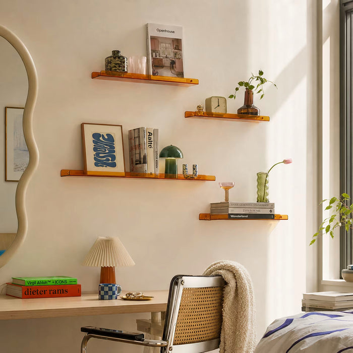 Minimal Acrylic Shelf styled with colourful objects