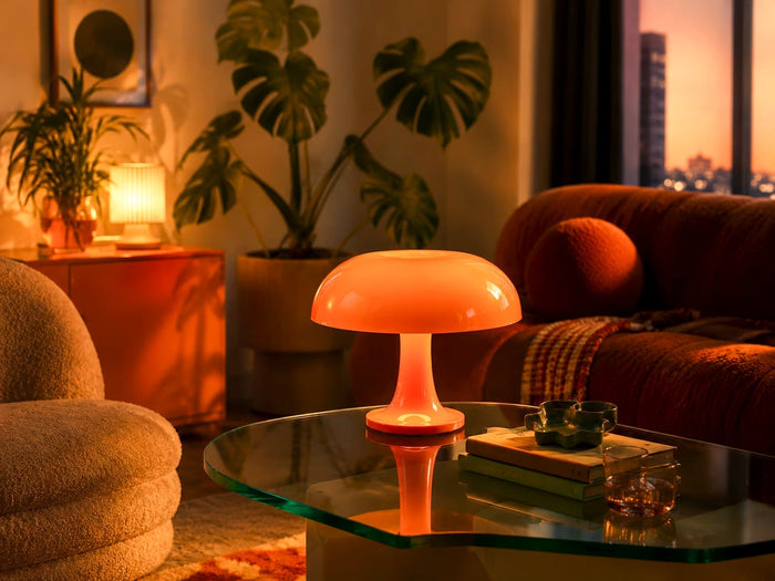 Colourful 2026 interior with sculptural statement lighting