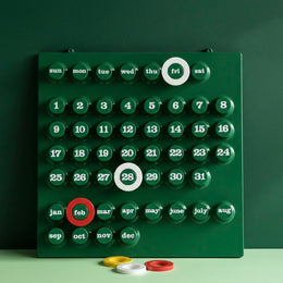 Close-up of the Retro Analogue Calendar button grid