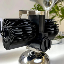 Retro mechanical flip clock styled on a tabletop