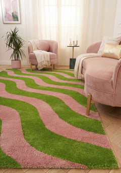 Garden Ripple Rug — styled interior view