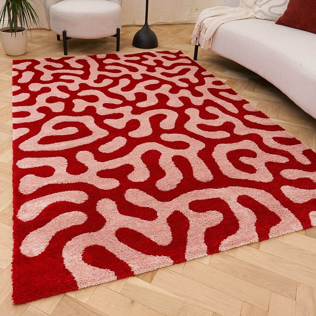Cherry Scribble Rug — front product view