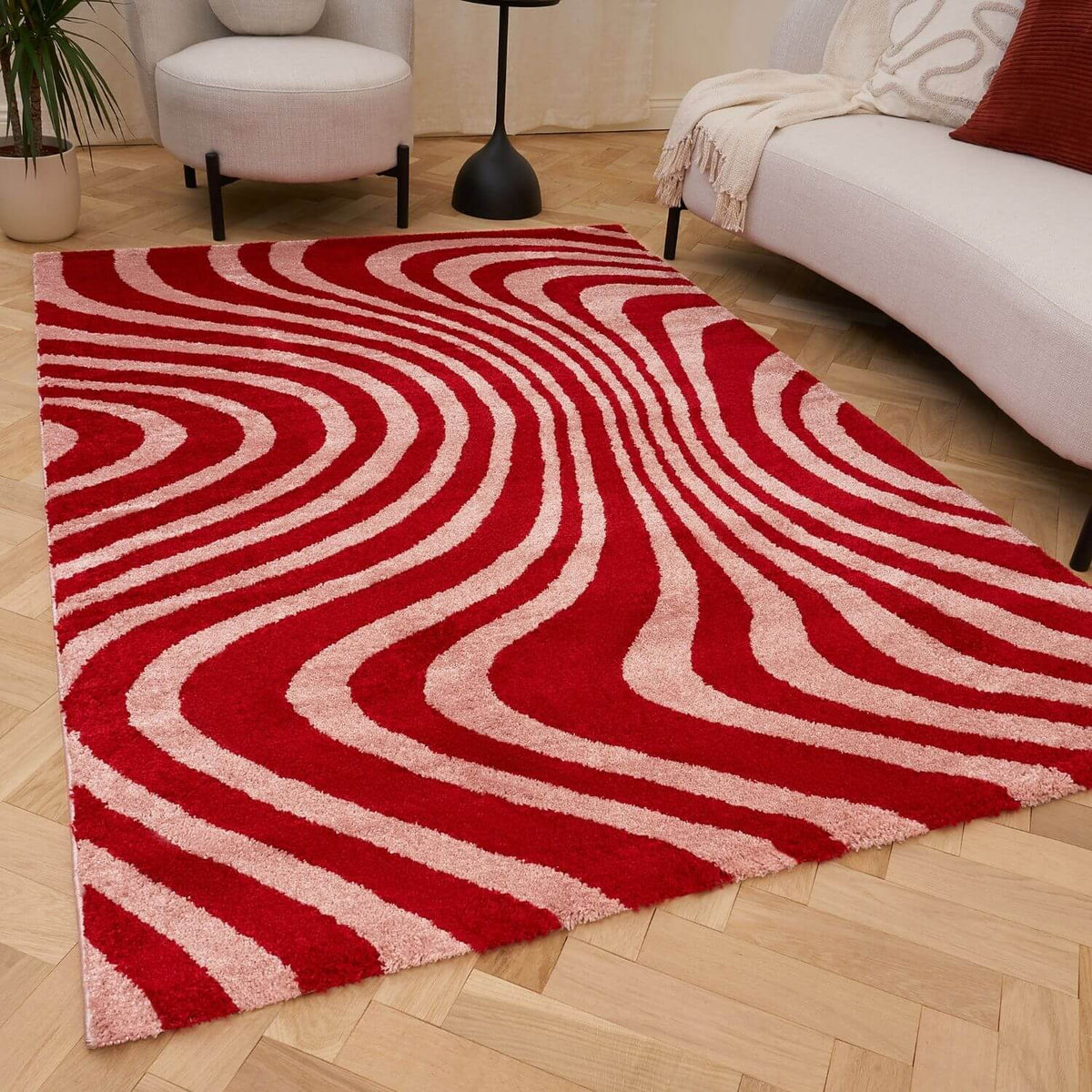 Cherry Stripe Rug — front product view