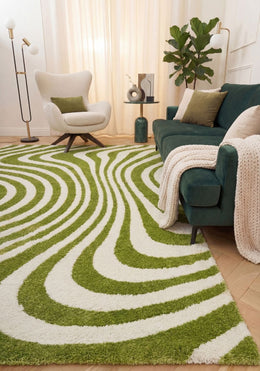 Garden Stripe Rug — styled interior view