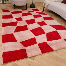 Cherry Check Rug — front product view