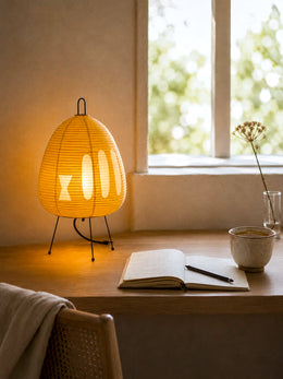 Kiri Yuzu Wabi-sabi table lamp with included E27 LED bulb