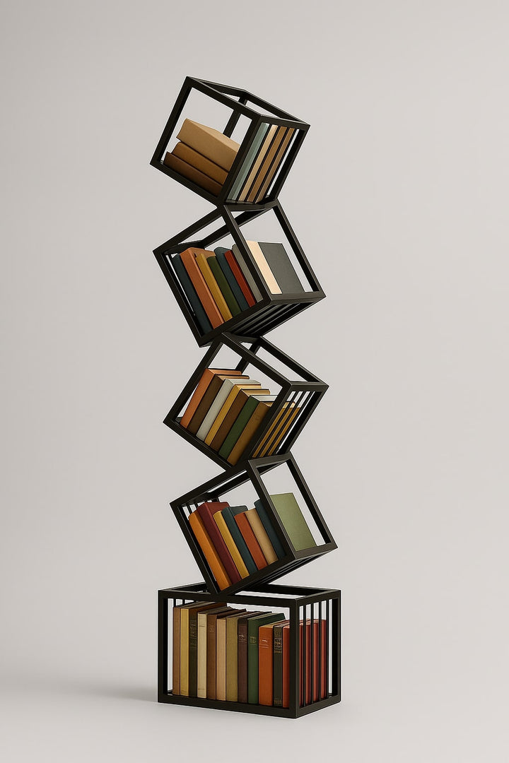 Rotating Cube Bookshelf