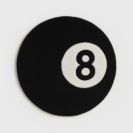 The 8 Ball Rug styled in an interior