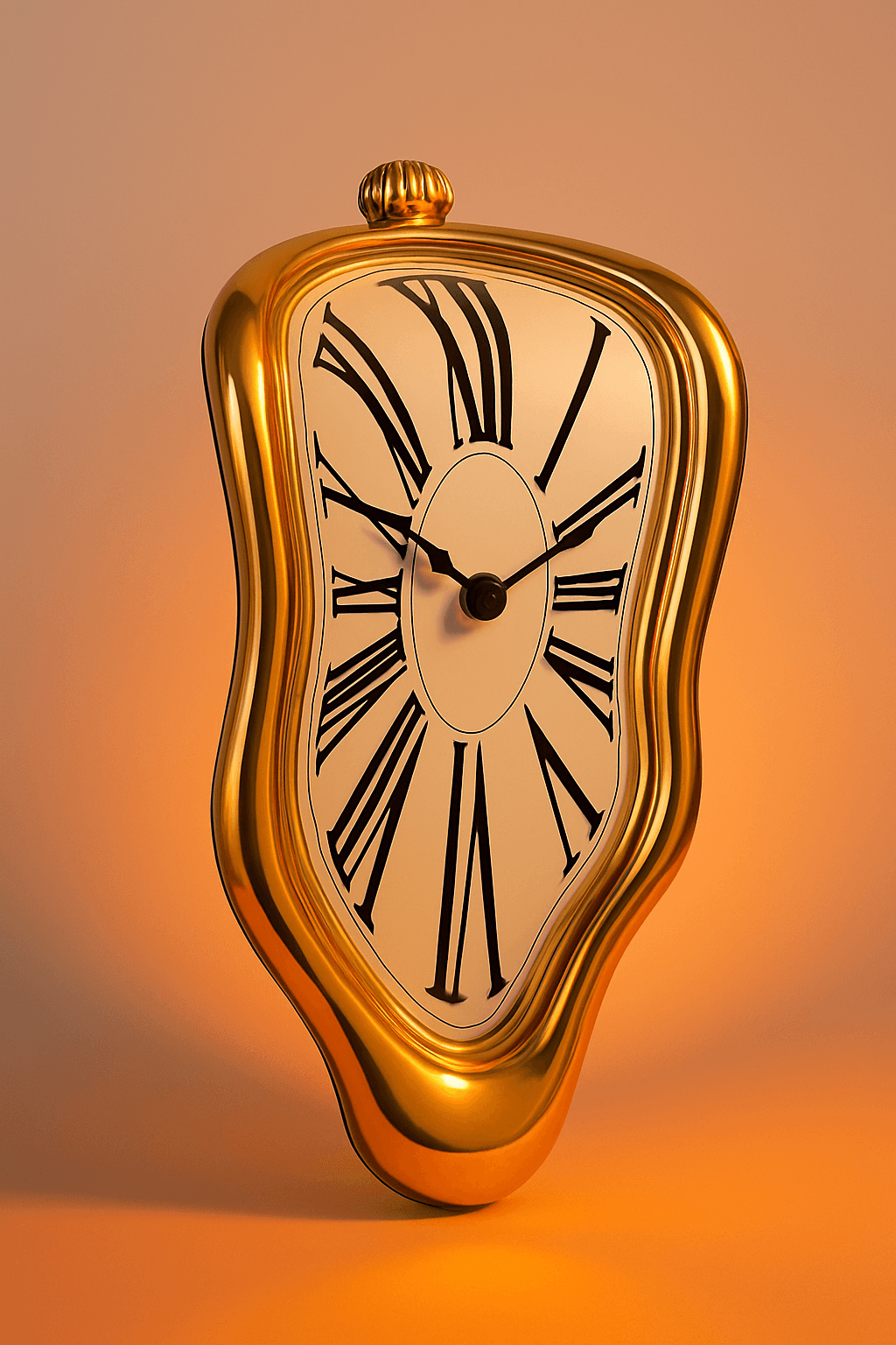 The Melting Clock styled as surreal tabletop decor