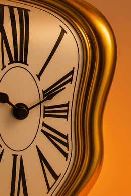 Silver Melting Clock in a modern interior