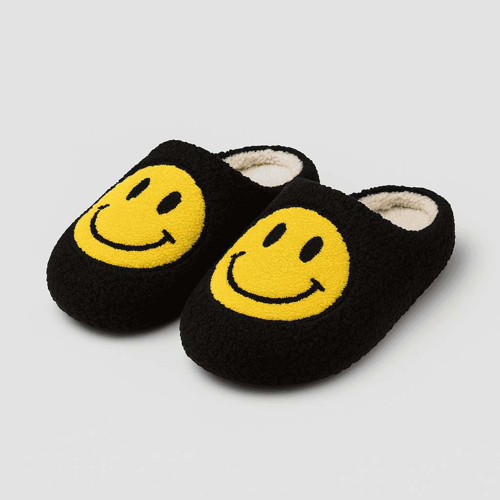 Plush Smiling Slippers for indoor wear