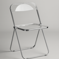 Mint green folding chair with chrome-look frame