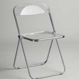 Mint green folding chair with chrome-look frame