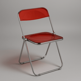Smoked grey folding chair with chrome-look frame