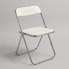 Crystal clear folding chair with chrome-look frame