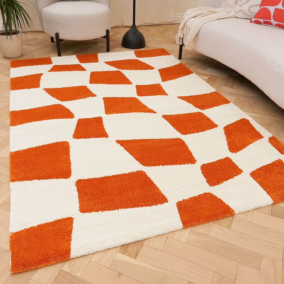 Sorrento Check Rug — front product view