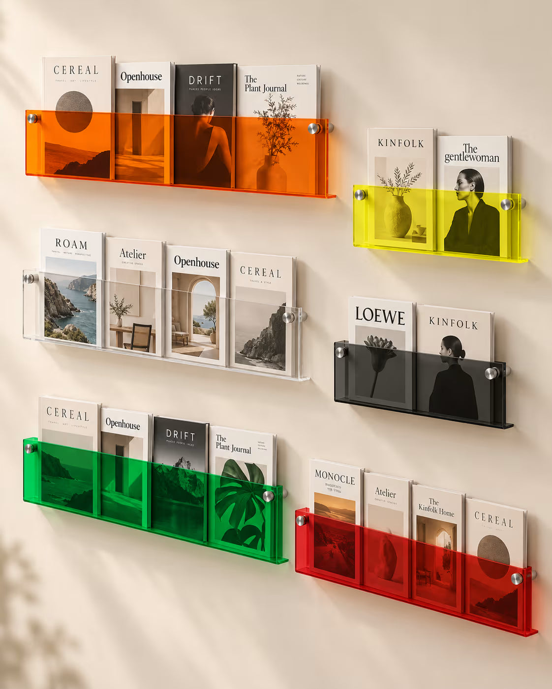 Floating Acrylic Magazine Holder