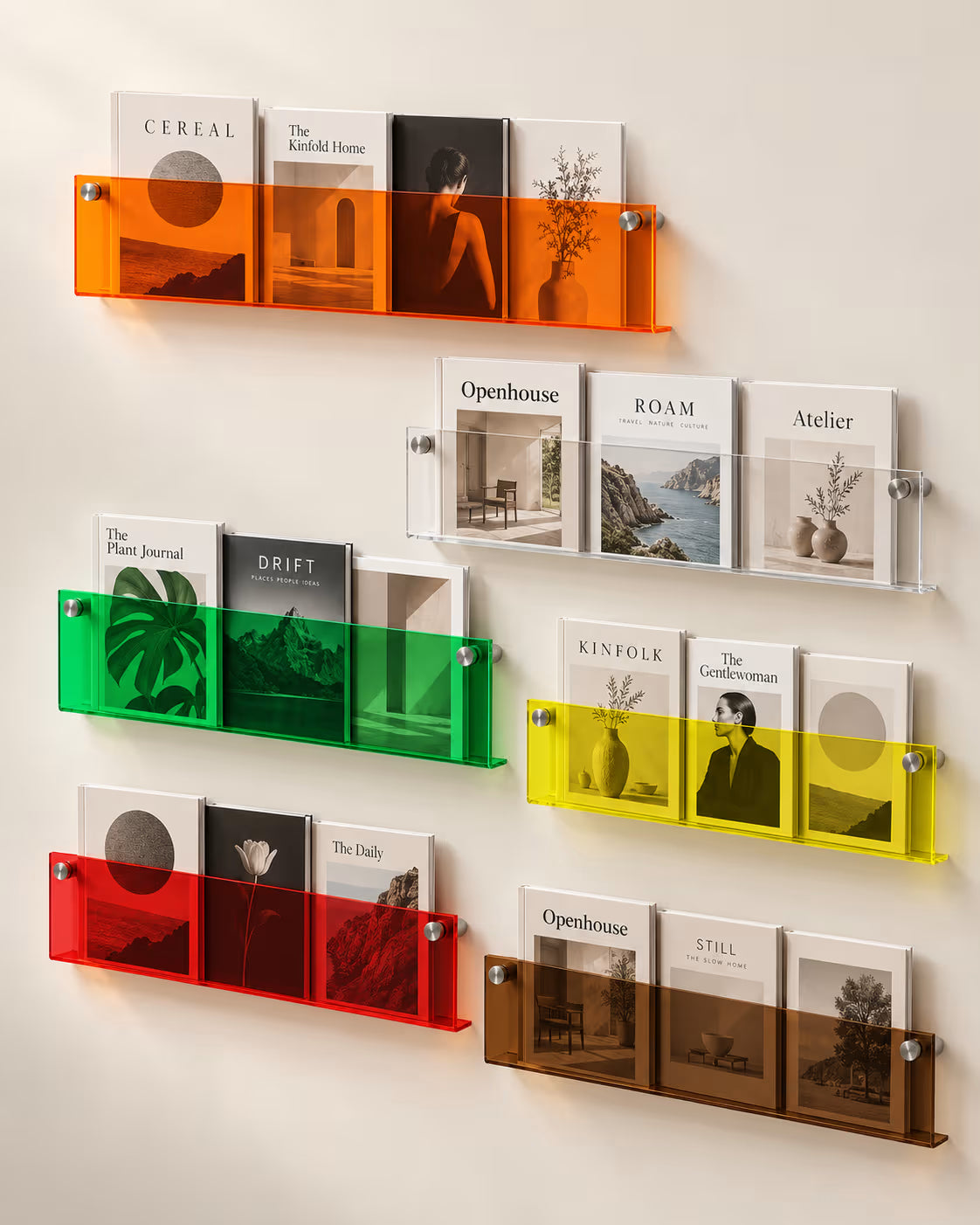 Floating Acrylic Magazine Holder