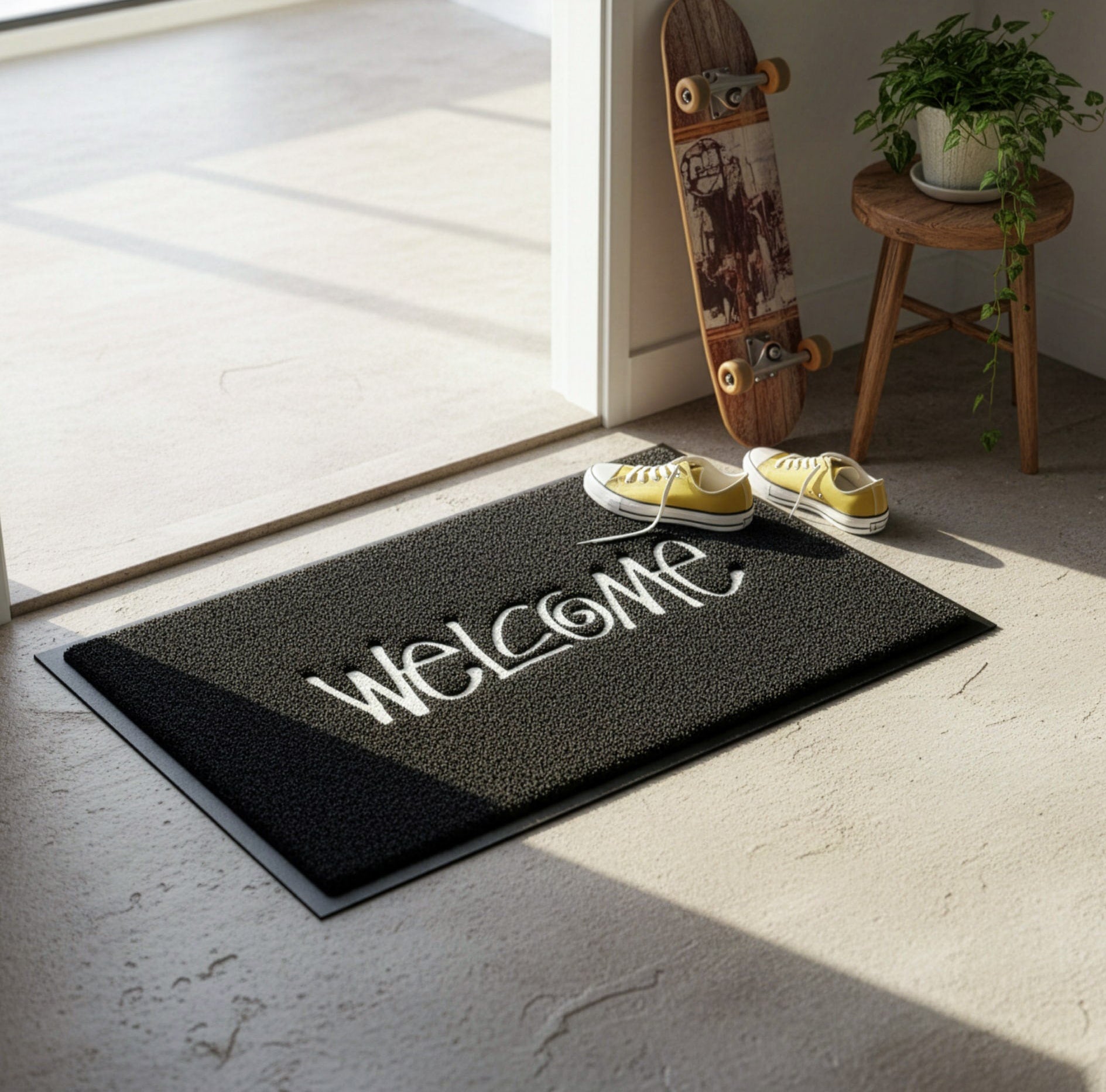 Welcome Door Mat at an entrance