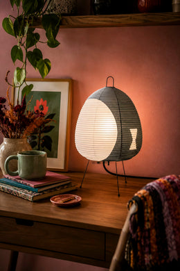 Akari-inspired Kiri Ash paper lantern table lamp