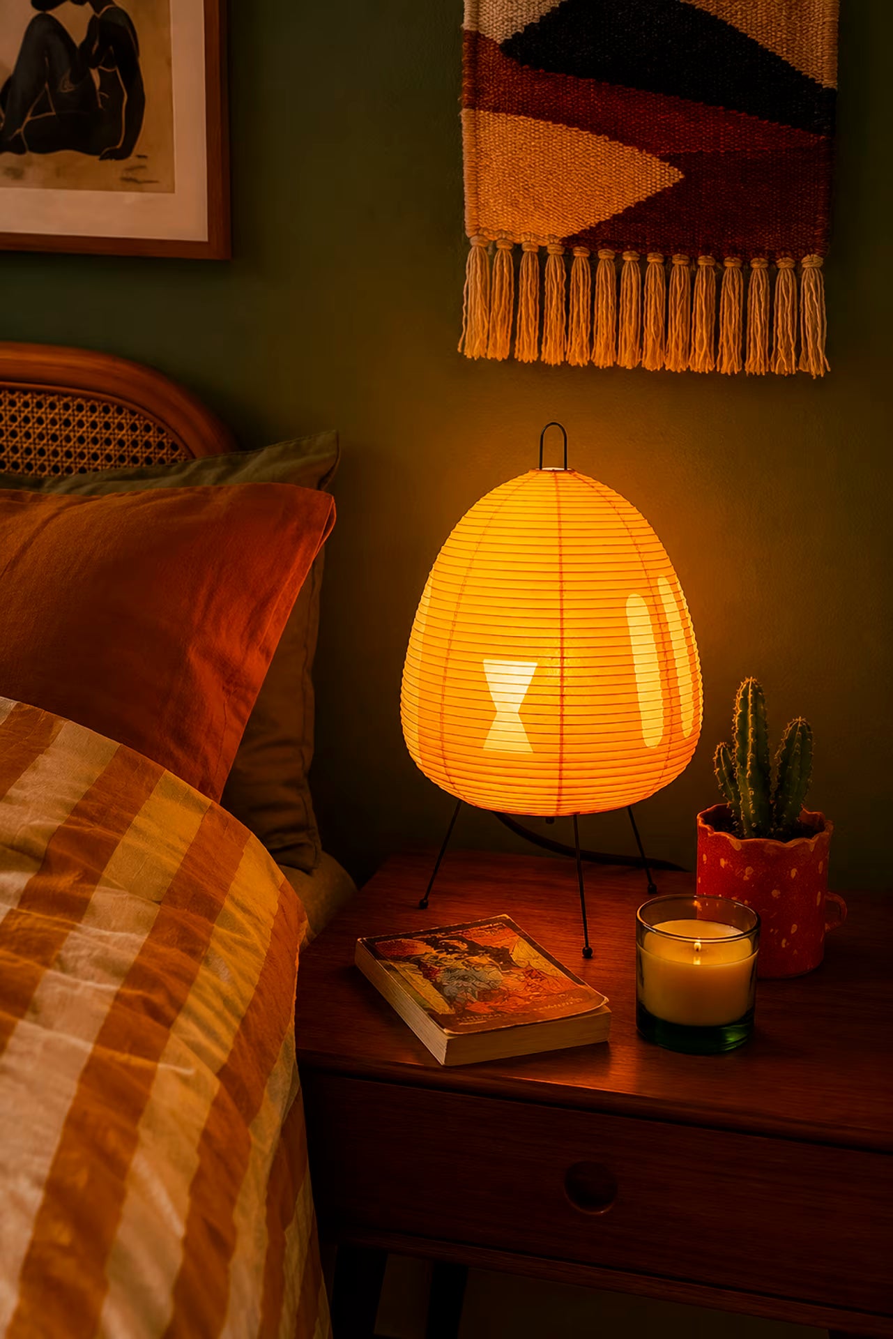 Akari-inspired Kiri Yuzu paper lantern table lamp
