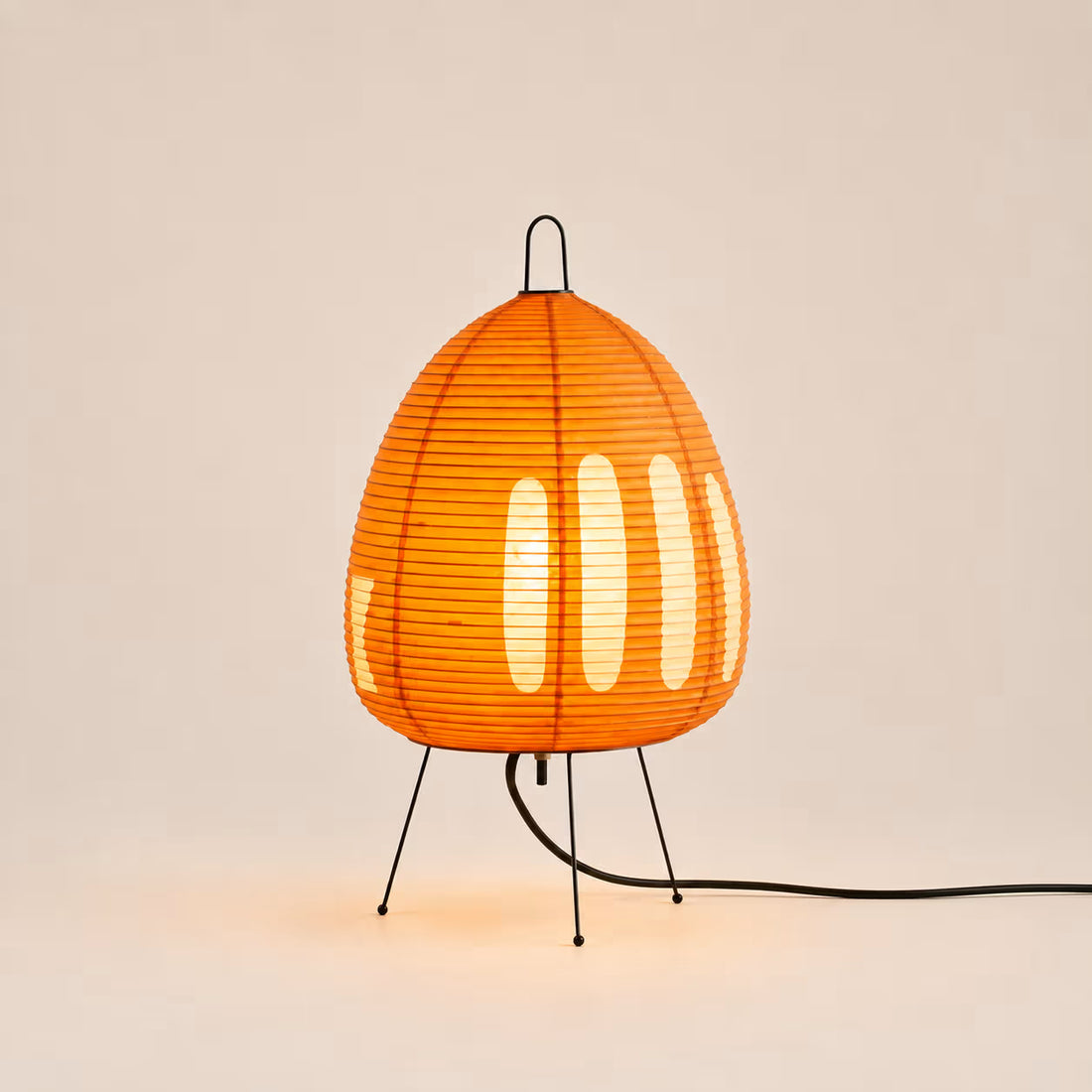 Kiri Persimmon rice paper table lamp – front view