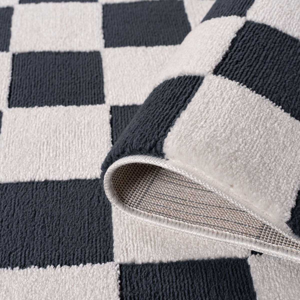 Cobalt Tile Rug — folded construction detail