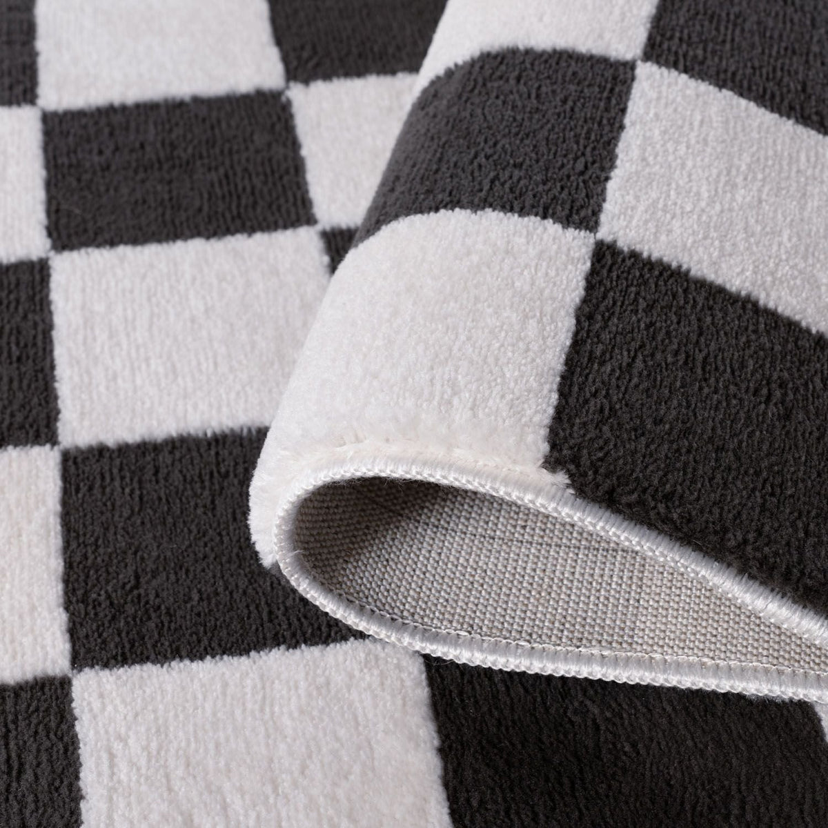 Smoke Tile Rug — folded construction detail