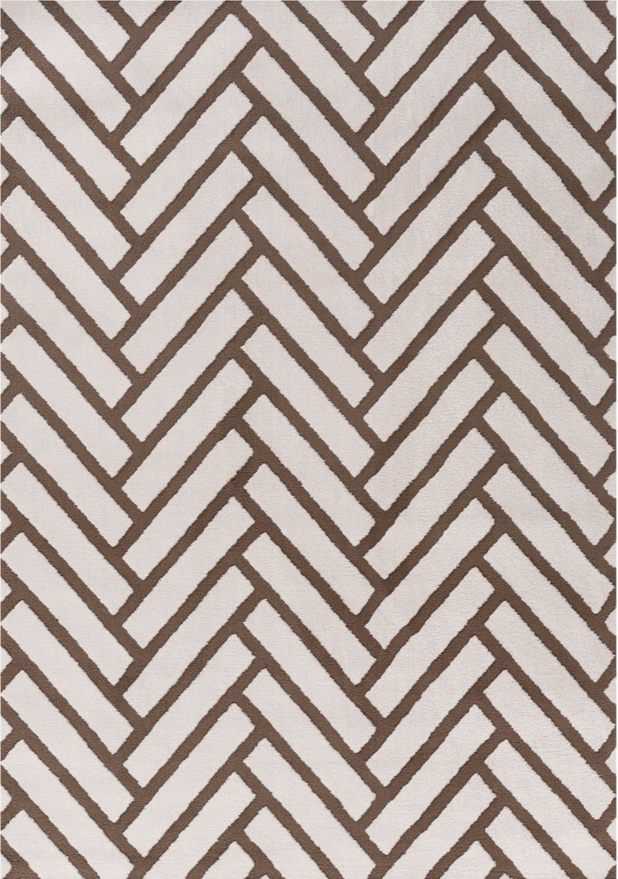 Cocoa Chevron Rug — full product view
