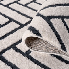 Cobalt Chevron Rug — folded construction detail