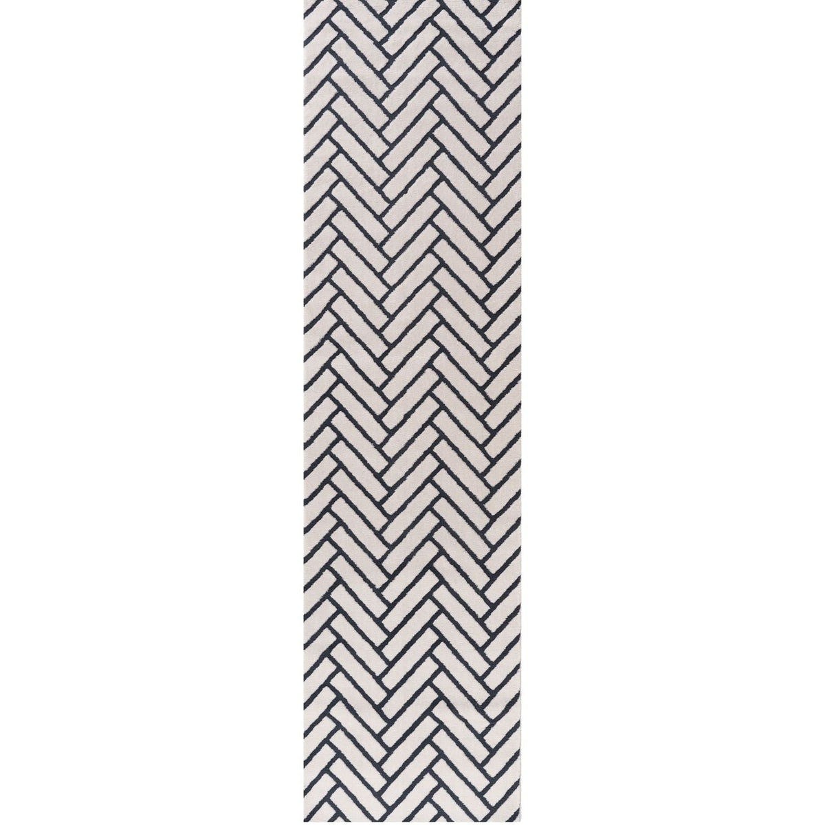 Cobalt Chevron Rug — runner view