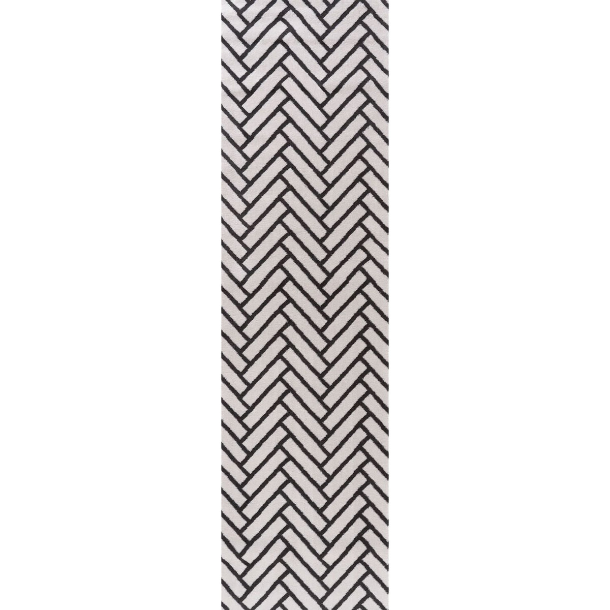 Slate Chevron Rug — runner view