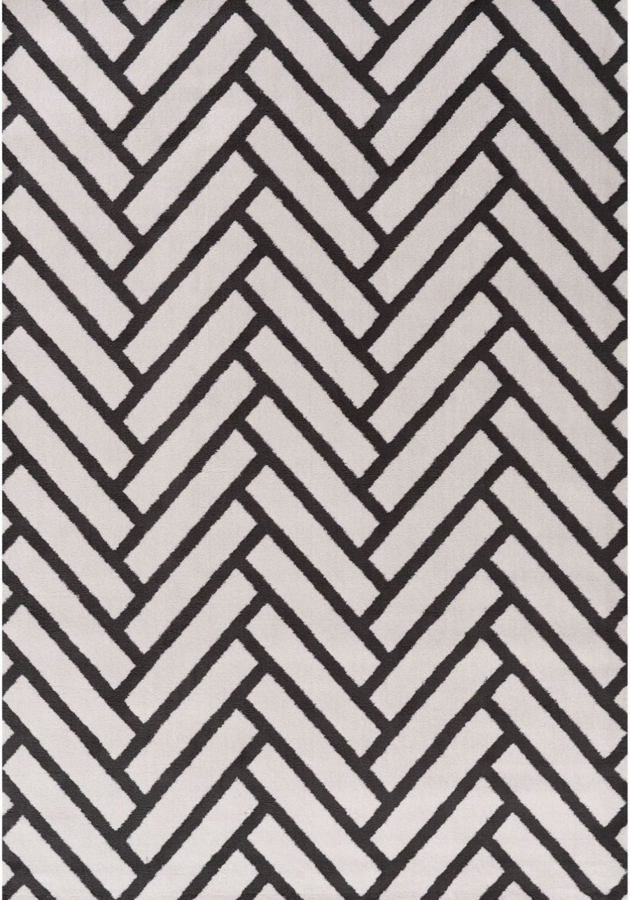 Slate Chevron Rug — full product view