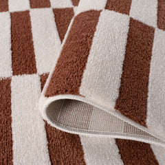 Clay Stripe Rug — folded construction detail
