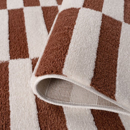 Clay Stripe Rug — folded construction detail