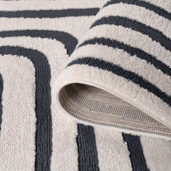 Cobalt Frame Rug — folded construction detail
