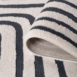 Cobalt Frame Rug — folded construction detail