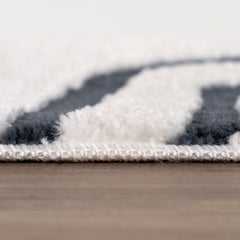 Cobalt Frame Rug — pile detail
