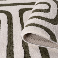 Olive Frame Rug — folded construction detail