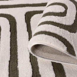 Olive Frame Rug — folded construction detail