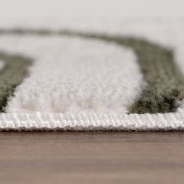 Olive Frame Rug — pile detail