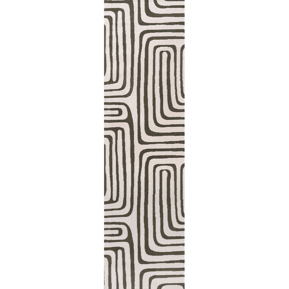 Olive Frame Rug — runner view