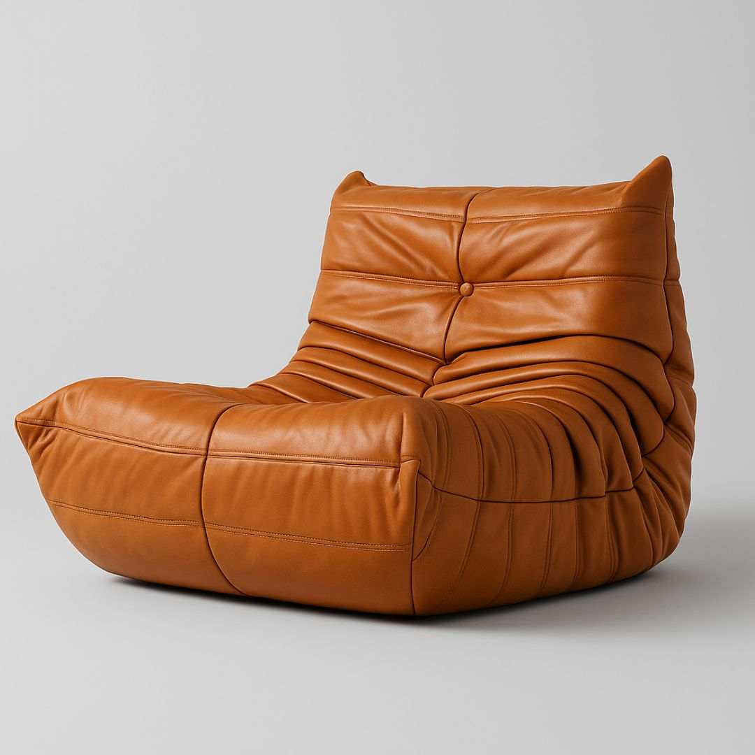 Caterpillar Lounger Chair showing its deep foam-filled segments