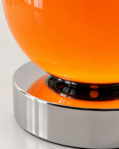 Nova Flare 18cm glass table lamp with 15cm orange globe