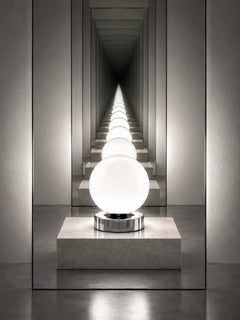 Nova Luna ambient glass lamp with warm, neutral and white light
