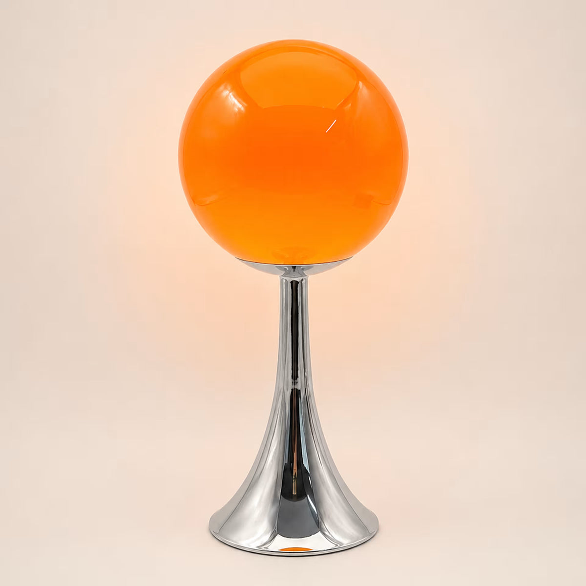 Modern orange glass bedside lamp with nine brightness levels