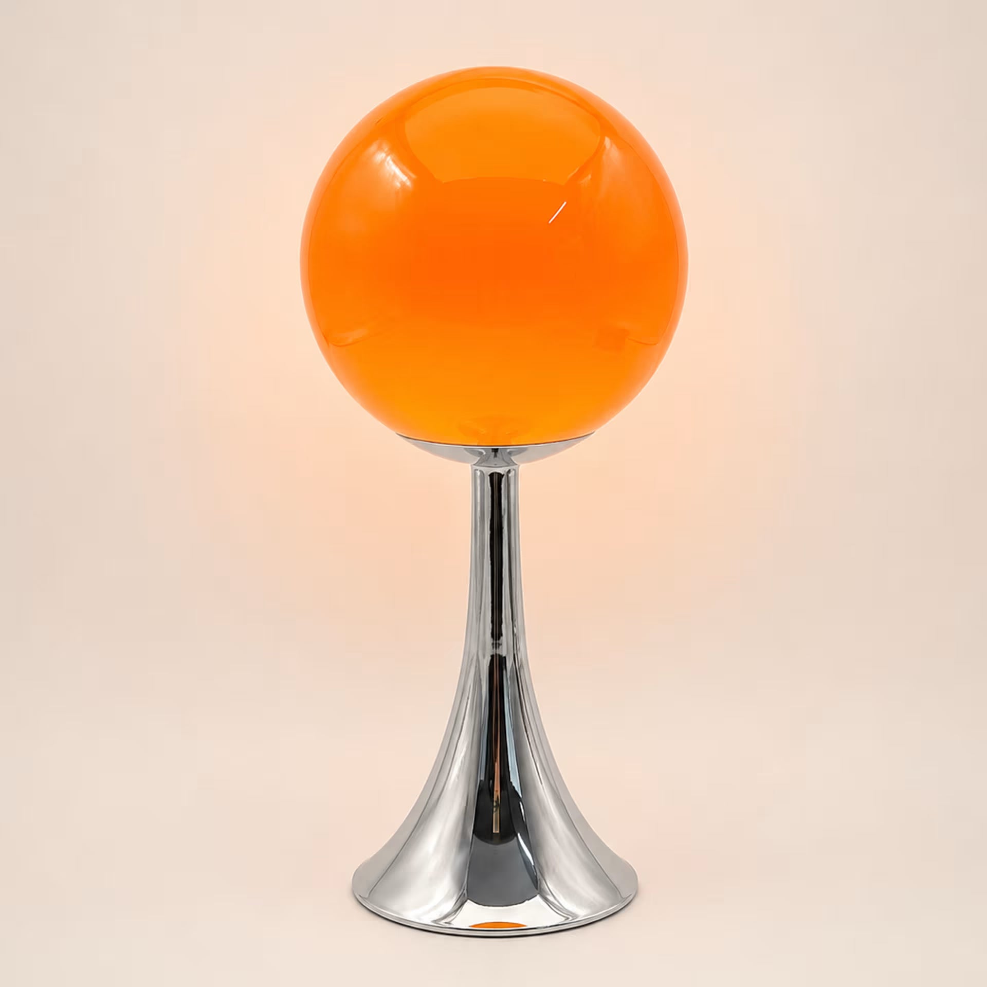 Modern orange glass bedside lamp with nine brightness levels