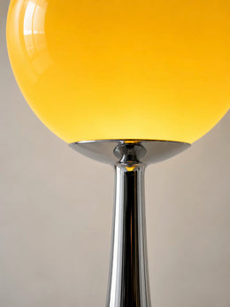 Pulsar Corona 26cm table lamp with 12cm cream glass globe